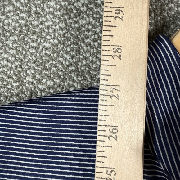 Masters Tech Pullover Mens Medium Navy White Stripe 1/4 Zip Golf Long Sleeve PGA - Picture 4 of 7